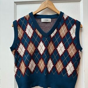 Cider Teal and Argyle Knit Vest
